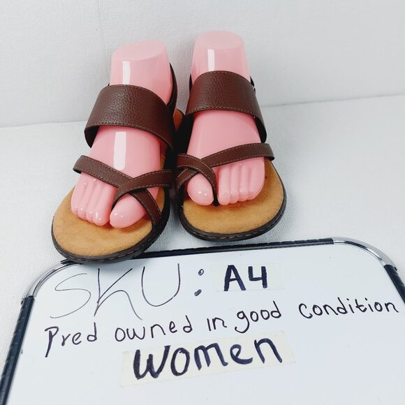 Boc Women's Brown Pebble Leather Open Toe Slingback Sandal Size US 8M - Picture 13 of 13